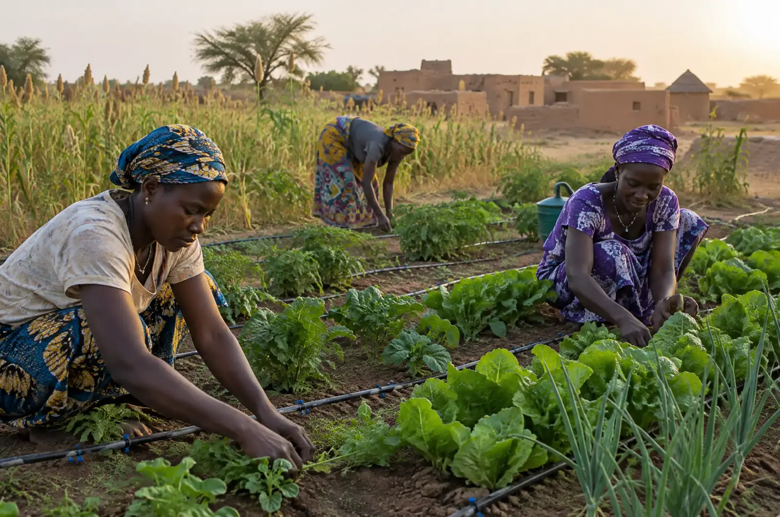 Femmes cultivant un jardin potager — illustration générée